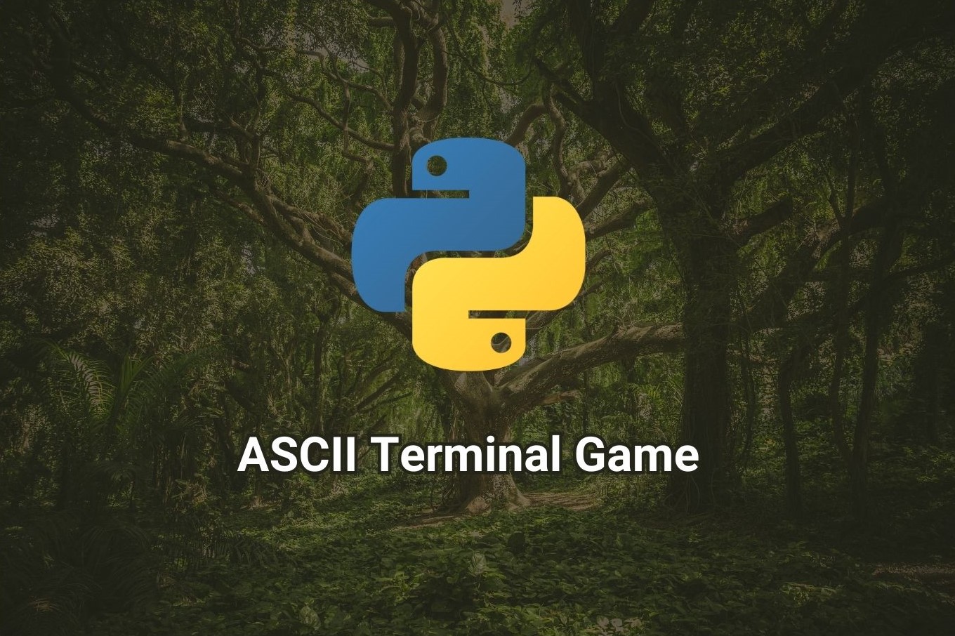 background image of project three - the python logo over a forest backdrop